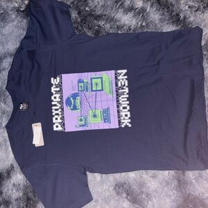 SP Seoul Project Private Network Graphic Tee - Navy Large NEW